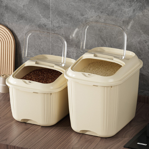 Thùng Đựng Gạo 5KG/10KG Có Nắp Trong Suốt Kèm Cốc Đong, Hộp Đựng Gạo Nhựa PP Cao Cấp Chống Ẩm Bảo Quản Gạo Ngũ Cốc