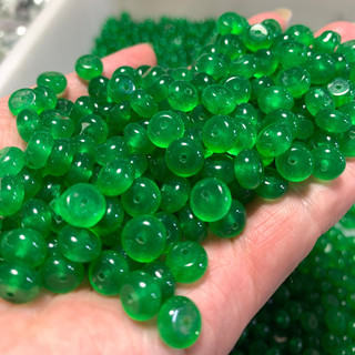 ((20 Chiếc) Vòng tay từ Thạch anh Bích ngọc Bashan và Thạch anh băng Jadeite 8mm - Phụ kiện Handmade)
