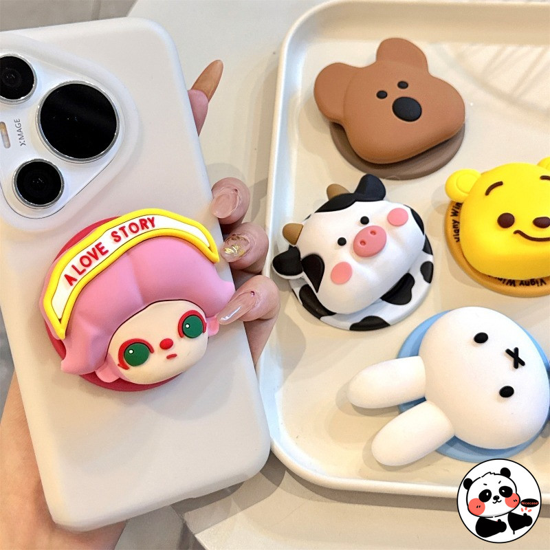 Silicone Từ Giá Đỡ Điện Thoại Để Bàn Lười Hoạt Hình Ngộ nghĩnh Poop Gấu Dễ Thương Thỏ Bò Thoáng Mát ins Phong Cách Vỏ Giá Đỡ Bao Đứng