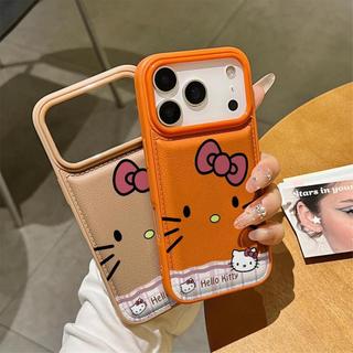 Hàn Quốc Hoạt Hình Dễ Thương Nơ Hello Kitty Cat Air Cushion Mềm Da PU Ốp Lưng Điện Thoại iPhone 17Promax 17Pro 11 12 13 14 15 16 Pro Max Plus Chống Sốc Nữ Điện Thoại Di Động