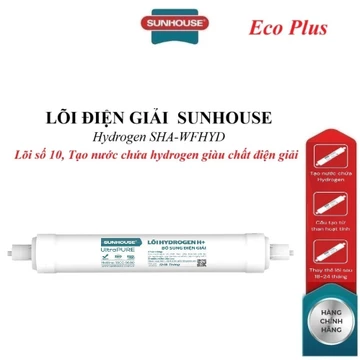 Lõi điện giải SUNHOUSE Hydrogen SHA-WFHYD, lõi số 10, Cấu tạo từ than hoạt tính, chất điện giải Magnesium