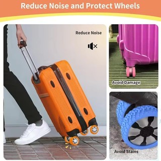 4 / 8 / 12 Chiếc Tay Bảo Vệ Con Lăn Hành Lý Silicon Dày - Vali Giảm Tiếng Ồn Bánh Bao