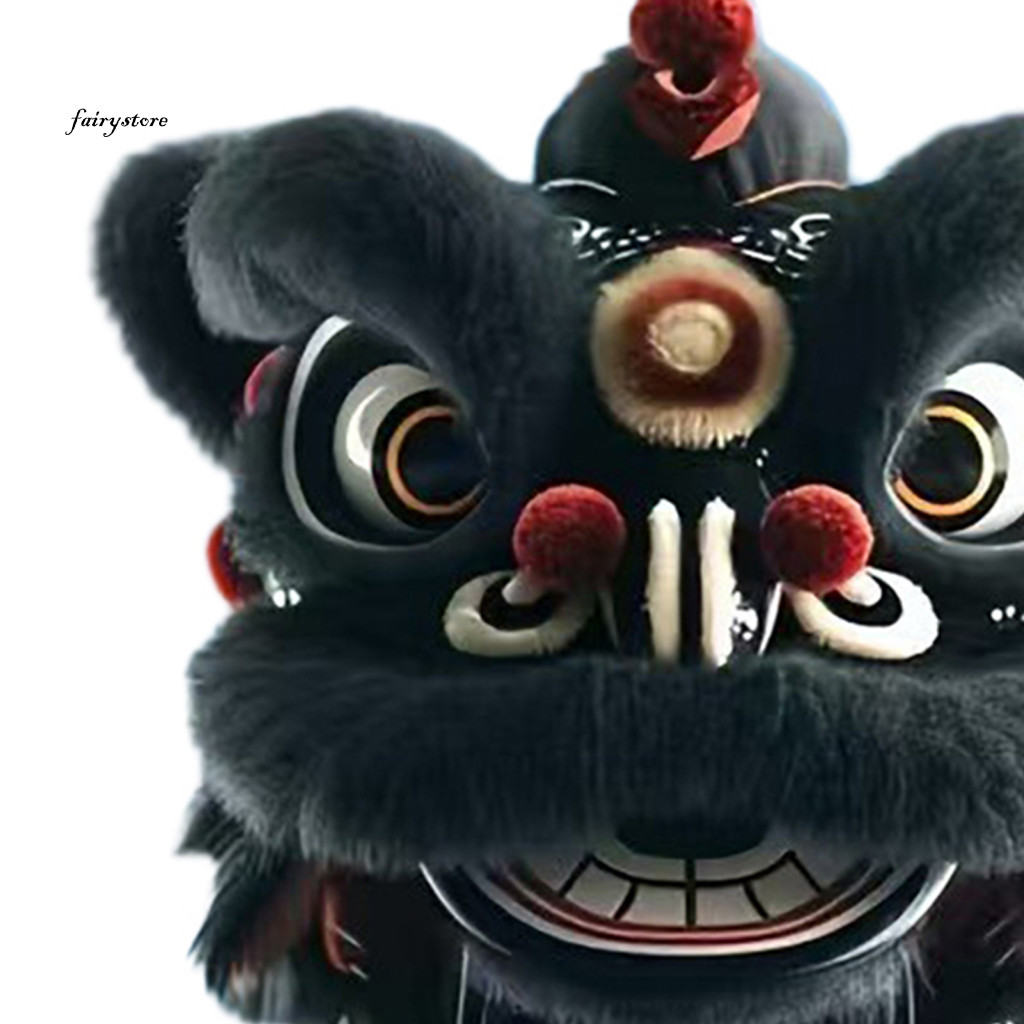 Fairystore| Phụ kiện túi xách Lion Dance Lion Dance Mặt dây chuyền ô tô Mặt dây chuyền ô tô Thiết kế khiêu vũ sư tử Móc khóa vải sang trọng với dây chuyền kim loại Quyến rũ may mắn tốt cho túi ô tô và cho khu vực Đông Nam