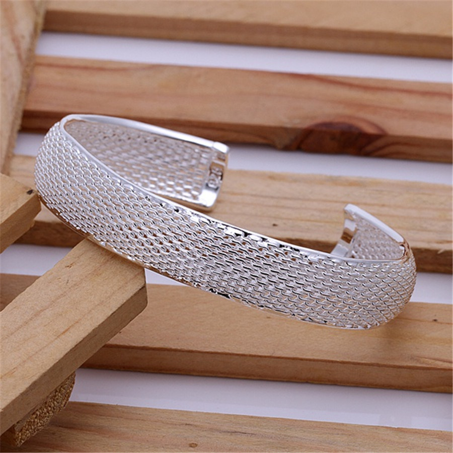 Mới Vòng Tay Bạc 925 Lưới Cho Nữ, Có Thể Điều Chỉnh, Phù Hợp Thanh Lịch và Thời Trang