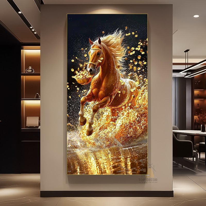 Tranh Treo Decor "Ngựa Nghệ Thuât" Tranh Decor - Tranh Treo Phòng khách, Tranh Treo phòng ngủ, Tranh tráng gương cao cấp