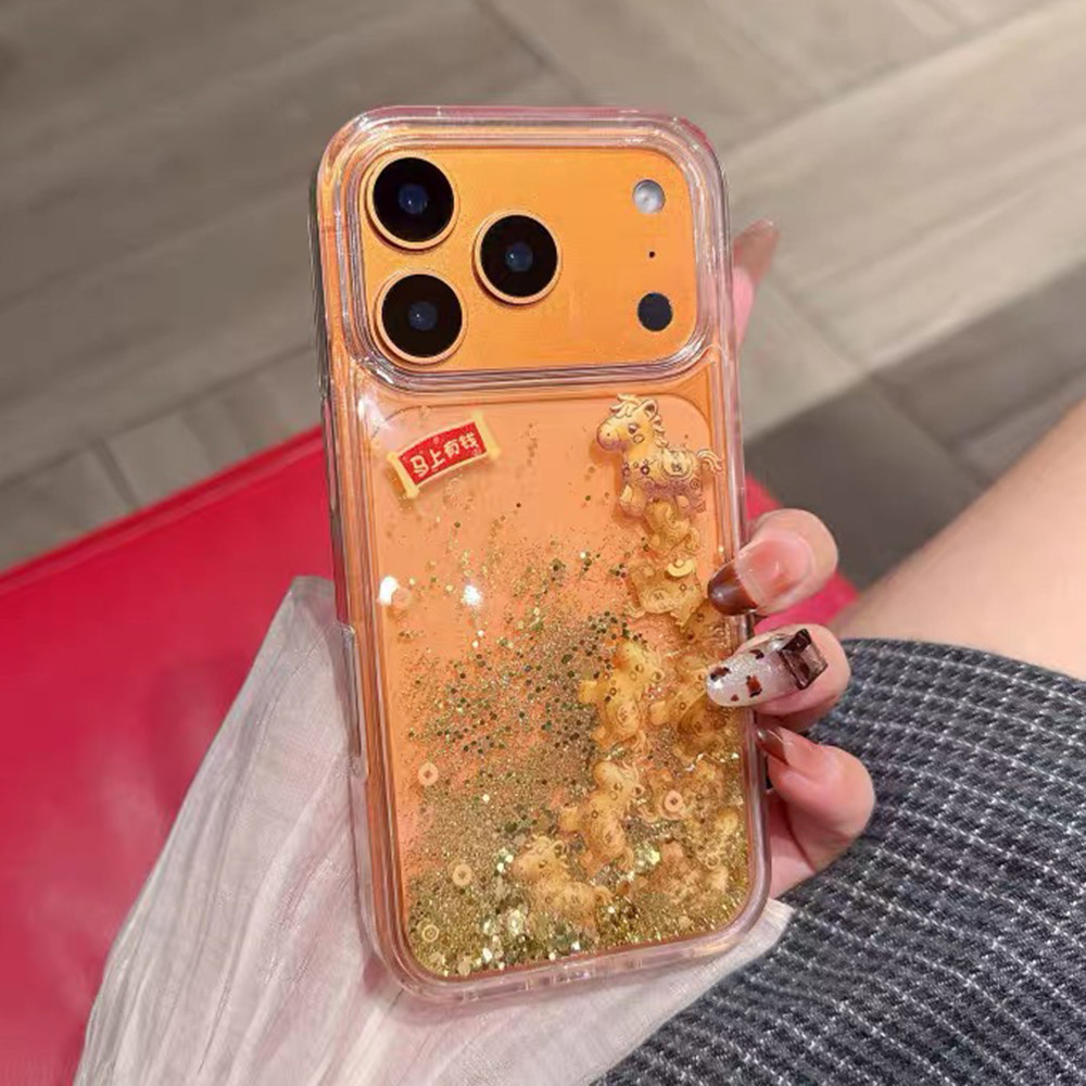 Goldfoil Sẽ Sớm Có Tiền Trôi Cát Acrylic Ốp Lưng Điện Thoại iPhone 17 Pro Max 16 15 14 13 12 Vỏ Bảo Vệ Chống Sốc
