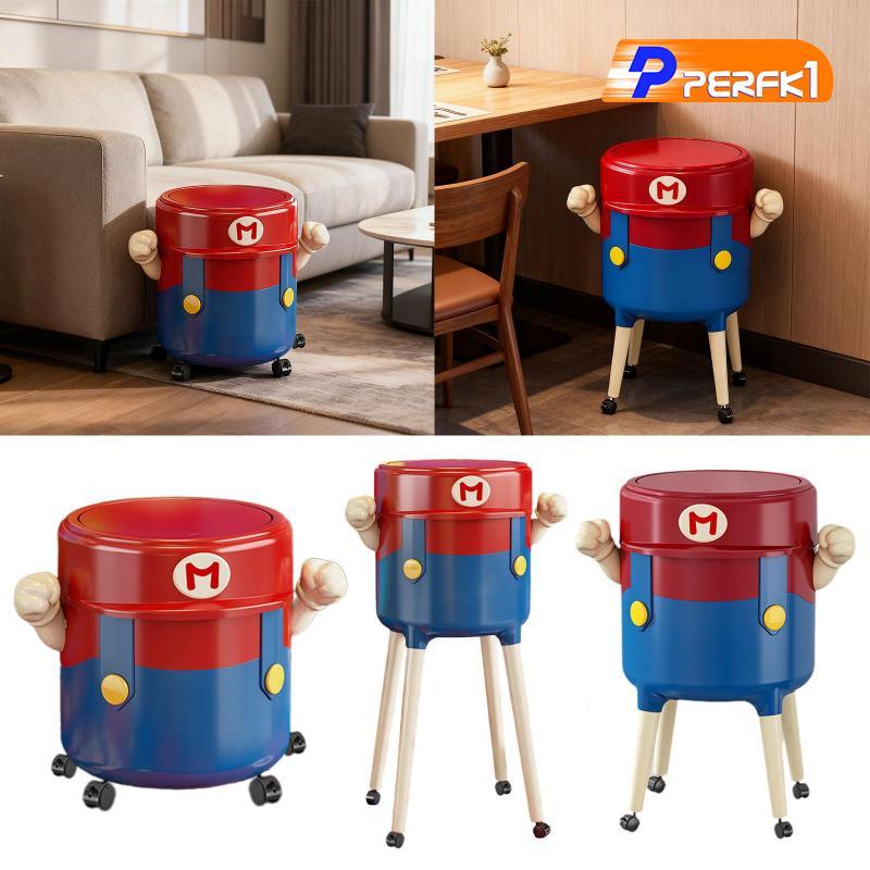 Thùng Rác Thùng Rác Và Bánh Xe Hộp Đựng Rác Trang Trí Thùng Chứa Có Nắp Thùng Rác Cho RV Văn Phòng Tại Nhà Vanity
