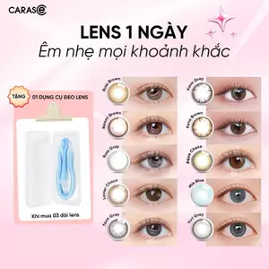 BST Kính Áp Tròng Khoá Ẩm 1 Ngày Nhiều Màu CARASE, Lens Cận Cực Hot Trend