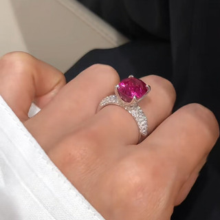 Đá corundum hình trứng cho phụ nữ, set nhẫn đầy đủ, phong cách châu Âu