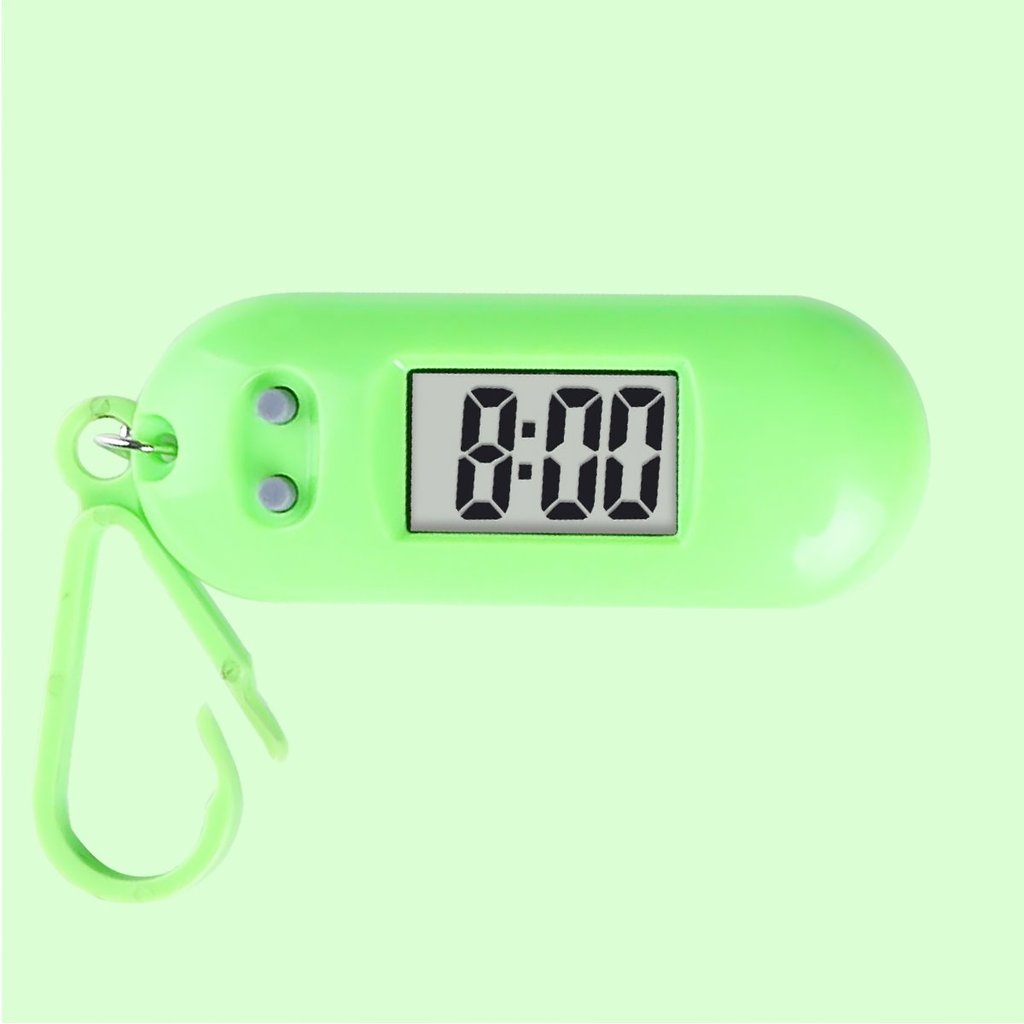 Đồng Hồ Điện Tử Mini Bằng ABS Có Nút Treo Ba Lô / Móc Khóa / Đồng Hồ Kỹ Thuật Số Dễ Mang Theo