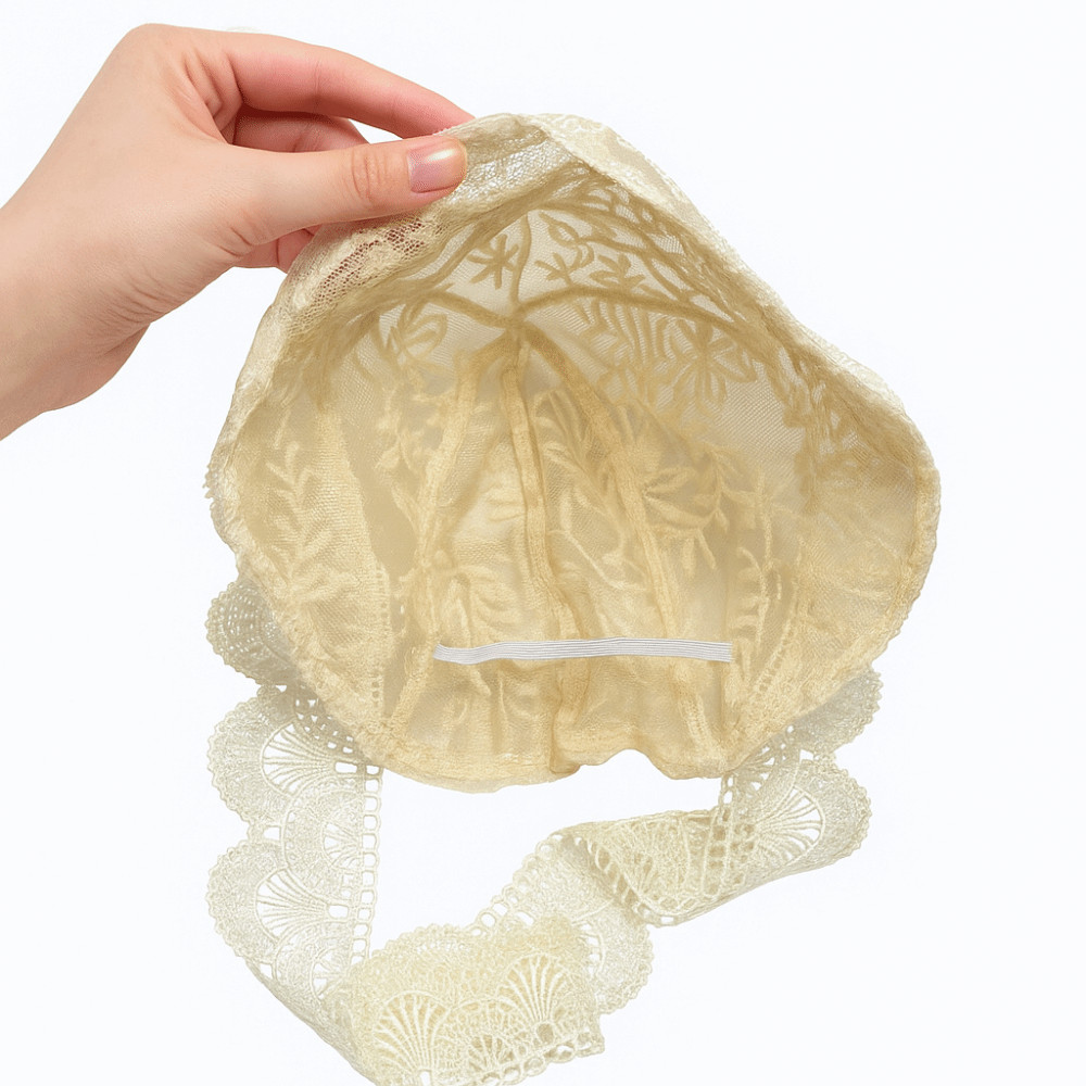 Mũ trùm đầu có ren EBINLANDS, Mũ xô chống nắng đa năng phong cách Hàn Quốc, Dây đeo Jacquard mỏng thoáng khí thanh lịch Mũ chống nắng mùa xuân hè dành cho nữ