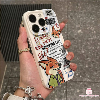 Ốp Lưng Cho Iphone 11 15 16 13 14 17 12 Pro Max 7Plus 16 15 8 14 7 Plus Air XR XS X Max SE Báo Graffiti Dễ Thương Judy Nick Cặp Đôi Nếp Nhăn Không Đều Matte Cover