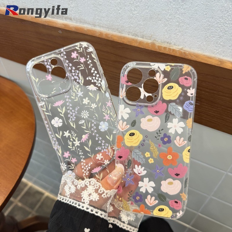 Ốp In Hoa Cho Samsung Galaxy M55 M54 M53 M52 M51 M42 M35 M34 M33 M31s M30S M23 M20 M15 M14 M13 M12 M11 M04 M02S Ốp Điện Thoại Hoạt Hình Hoa Trong Suốt Dễ Thương