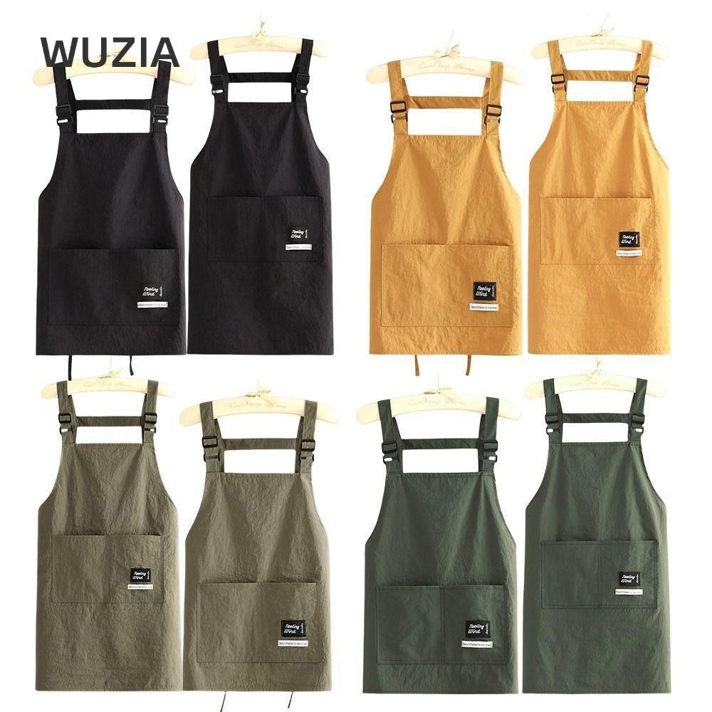 Tạp dề nấu ăn WUZIA, Tạp dề cắt tóc chuyên nghiệp chống thấm nước, 2 kích cỡ Quần áo làm việc bỏ túi lớn thoáng khí để làm tóc