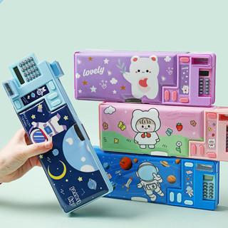 Hộp đựng văn phòng phẩm bằng nhựa bật lên Hộp đựng bút chì đa chức năng Quà tặng sinh nhật cho trẻ em Thanh thiếu niên