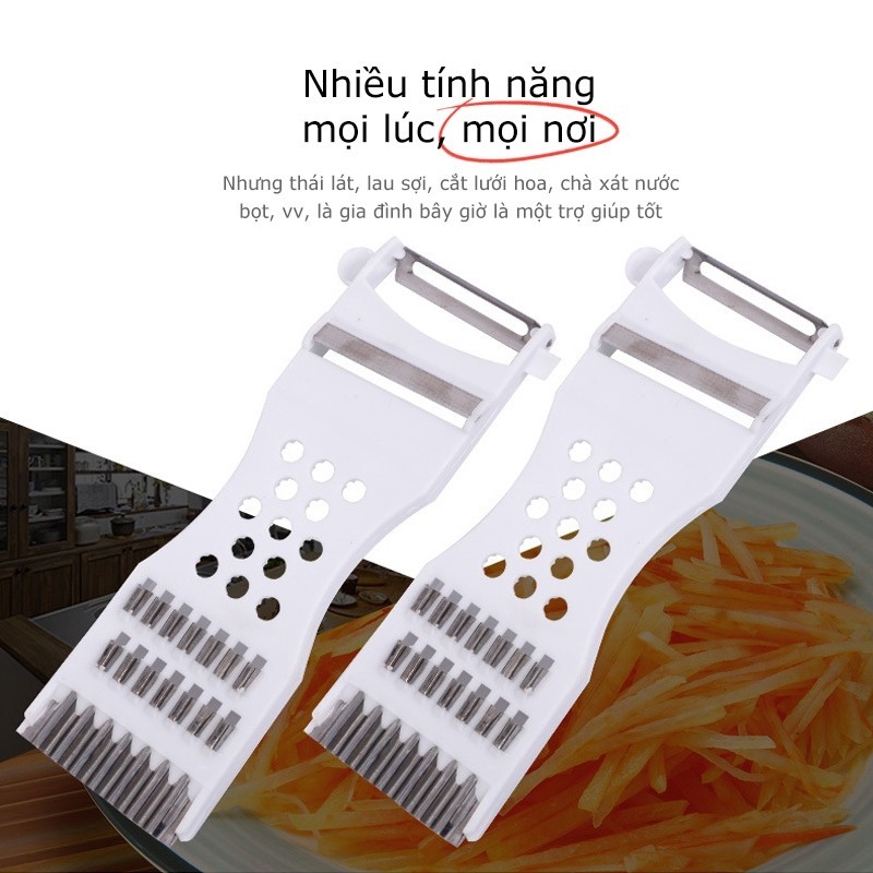 Nạo củ quả đa năng 6 in 1 chống han gỉ, dụng cụ nạo củ quả nhỏ gọn, nhanh chóng, tiện lợi FE123