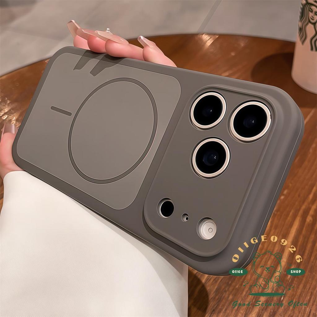 【 Ốp lưng iPhone17 】 Macaroon màu da cảm giác lỏng từ tính Vỏ điện thoại iphone17 Pro Max 16 15 cho vỏ iPhone Vỏ mềm silicon TPU chống sốc