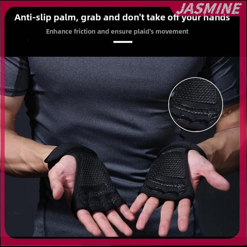 Găng tay tập cử tạ Jasmine bảo vệ lòng bàn tay và cổ tay, phù hợp cho nam nữ trong thể dục thể thao