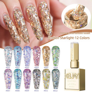 XEIJAYI Broken Starlight Series Gel Móng Tay Siêu Flash Nhiều Màu Sắc Kim Sa Lấp Lánh Lớn Quang Trị Liệu Keo Móng Tay Nghệ Thuật Làm Móng Tay Cho Tiệm Làm Móng Tay 15ml