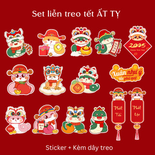 [HỎA TỐC HCM]Set Dây liễn treo Tết 2026 Tag Sticker trang trí cây mai, đào đông- Dây khánh liễng treo hottrend ANGIHOME