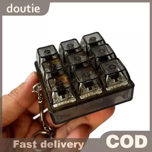 Doutie 4 / 9 Phím Bàn Phím Cơ Trục Máy Kiểm Tra Bàn Phím LED Chìa Khóa Giảm Căng Thẳng DIY Nút Keycap Móc Khóa Đồ Chơi Quà Tặng VN