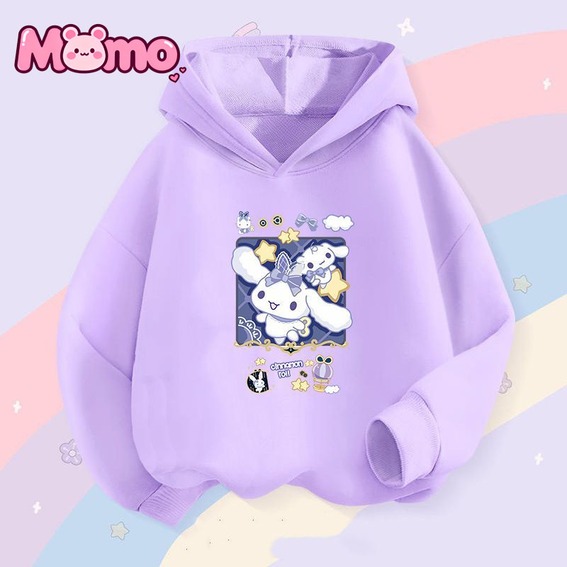 Cinnamoroll Bé Gái Có Mũ Trùm Đầu Mỏng Thu Đông Trẻ Em Thời Trang Dễ Thương Có Mũ Trùm Đầu Áo Dài Tay Áo Khoác