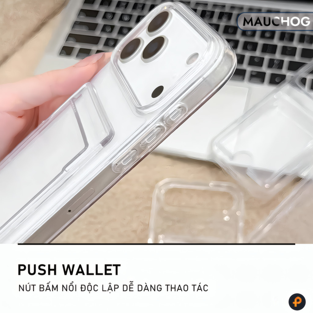 Ốp Đựng Thẻ Trong Suốt Chống Sốc Bảo Vệ Camera Cho Điện Thoại iPhone 17 Pro Max 16 15 14 13