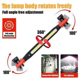 Đèn LED làm việc JARREDIW, Công suất cao 3 chế độ chiếu sáng Đèn làm việc có thể sạc lại, Đèn LED sáng Xoay 360 độ Đầu xoay chống nước Đèn pin làm việc từ tính Sửa chữa ô tô