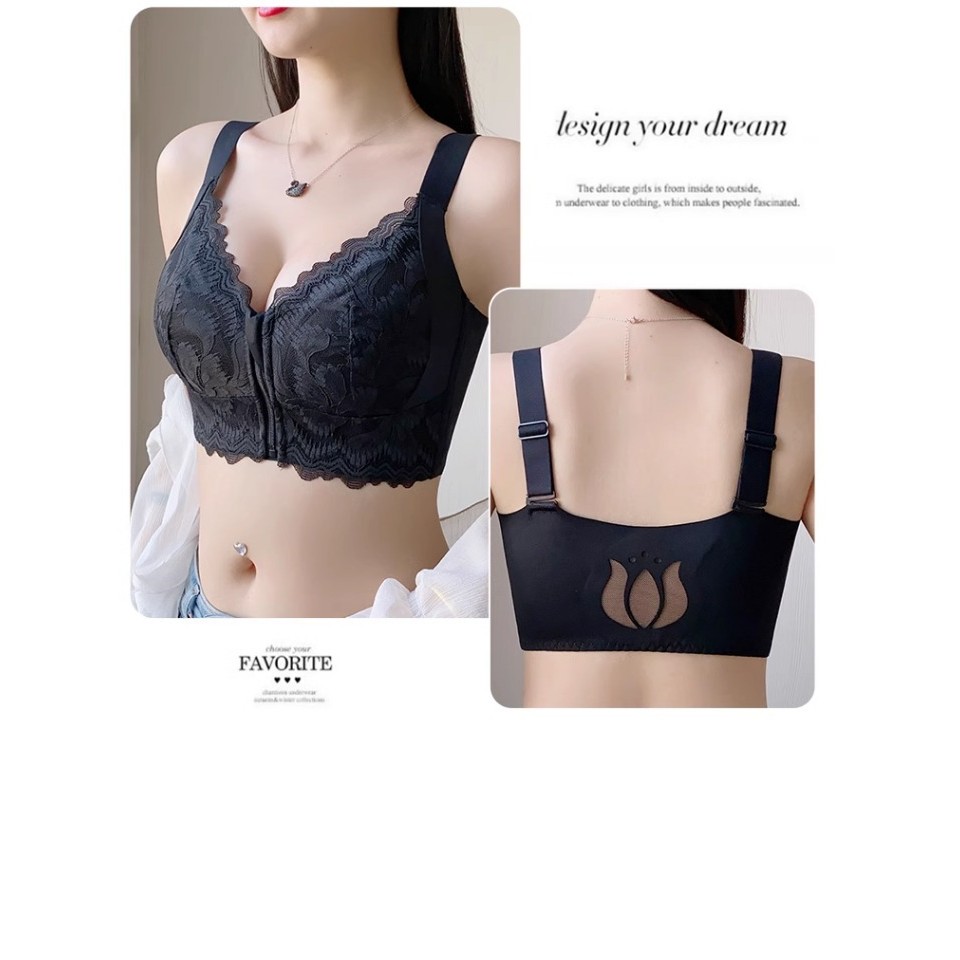 Quần lót nữ Dây kéo phía trước Phong cách lưng đẹp Tập hợp áo ngực thoải mái Áo ngực nữ