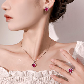 Bộ Đồ Cỏ Ba Lá Đỏ Rubi Phong Cách Châu Âu Và Mỹ Cho Nữ