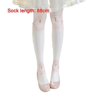 Tất NICOLOO Gothic, Tất búp bê chung phong cách ngọt ngào in hình nhung, Thiết kế dễ thương In họa tiết Gothic Chất liệu Cotton mới lạ Quần tất búp bê nối