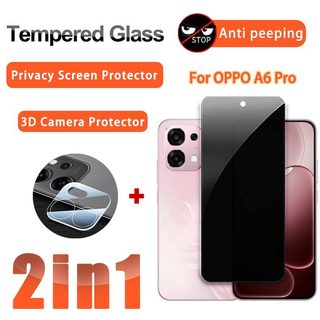 Phim 2 Trong 1 OPPO A6 Pro Kính Cường Lực Bảo Mật Cho OPPO A6 Pro Max Plus GT A6i A5 A5i A3 Pro A5x A5m A3x A3i 5G 4G Phim 3D Bảo Vệ Camera & Bảo Vệ Màn Hình Chống Gián Điệp