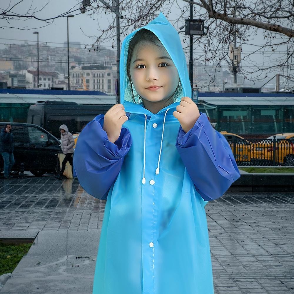 Áo mưa trẻ em toàn thân EVA - Một mảnh chống nước cho ngoài trời từ 5-12 tuổi