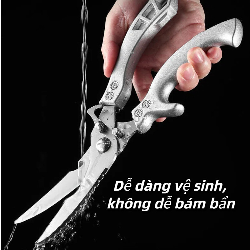 Kéo inox gia đình và nhà hàng đa năng, kéo cắt xương gà, kéo cắt xương mạnh, dao cạo vảy cá, kéo chuyên dụng cho nhà bếp