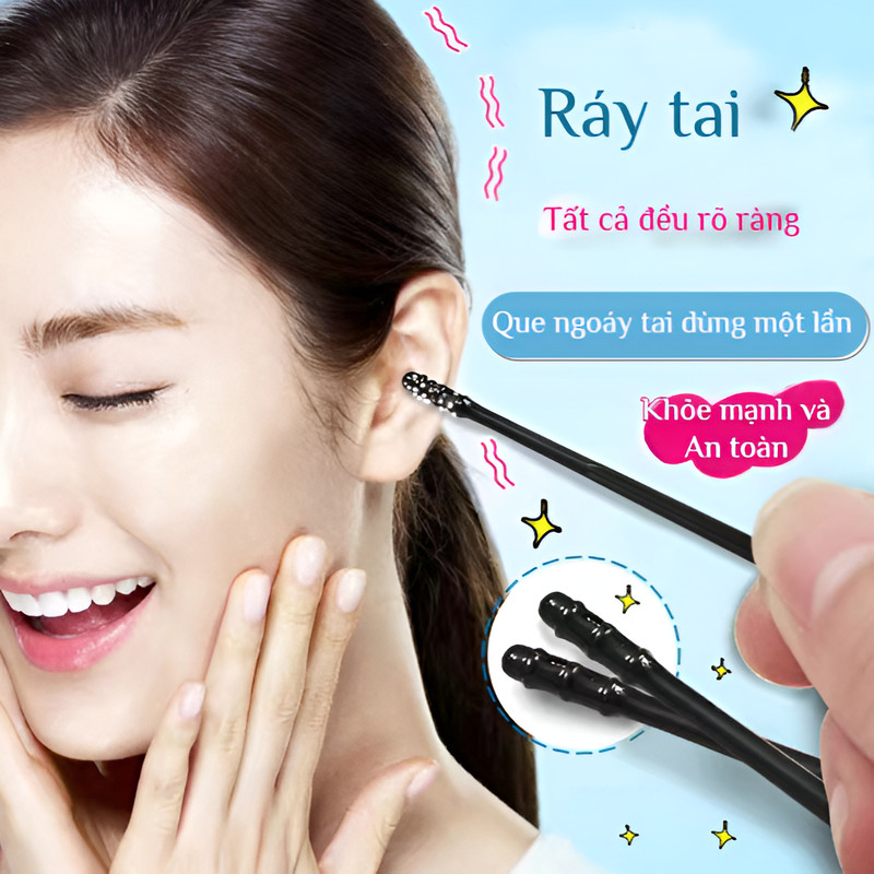 ✨𝐎𝐑𝐈𝐆𝐈𝐍𝐀𝐋✨Que ngoáy tai dính/que ngoáy tai dính/que ngoáy tai dùng một lần/ngoáy tai bộ/tăm ngoáy tai dính