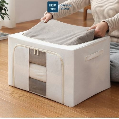 Hộp Vải Khung Thép Đựng Quần Áo ENODA HOME Gấp Gọn Đa Năng, Hộp Đựng Đồ Vải Oxford Dung Tích Lớn HV027