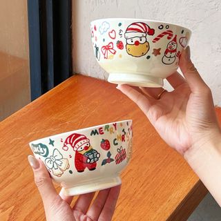 Quà Tặng Giáng Sinh Bộ Đồ Ăn Giá Trị Cao Lễ Cảm Giác Hộ Gia Đình Một Người Bộ Thực Phẩm Gốm Mì Bát Cơm Cốc