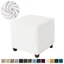 Vỏ bọc tựa chân CATIYAHA, Vỏ nhung vuông Ottoman, Vỏ bọc ghế đẩu Pouf đàn hồi màu trơn bền bỉ
