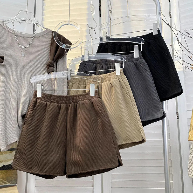 Milyfashion   Mùa thu đông  Mẫu mới  Quần short lông vũ  Cao gót  Thoáng mát  Mặc ngoài  Rộng  Casual
