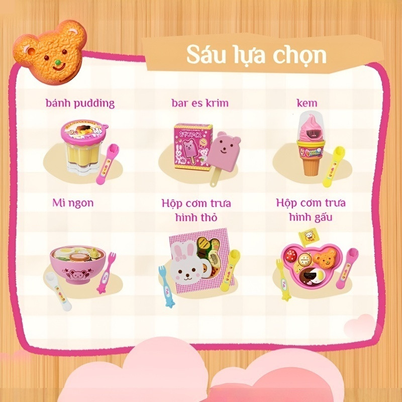 🔥Giá sốc🔥Bộ đồ ăn làm bánh pudding đồ chơi giả vờ đồ chơi cho ăn/Đồ chơi cho gấu ăn bánh pudding / Bộ đồ chơi hộp cơm bento / Đồ chơi đóng vai / Đồ chơi giáo dục sớm / Đồ chơi cho ăn thạch bánh pudding
