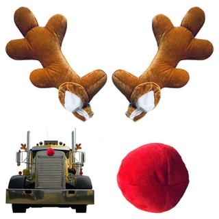 Xe Giáng Sinh Tuần lộc Gạc Trang Trí Cotton Tự Động Ngày Lễ Phụ Kiện Trang Trí Dễ Thương Lễ Hội Trang Trí Cho Xe Tải boivn