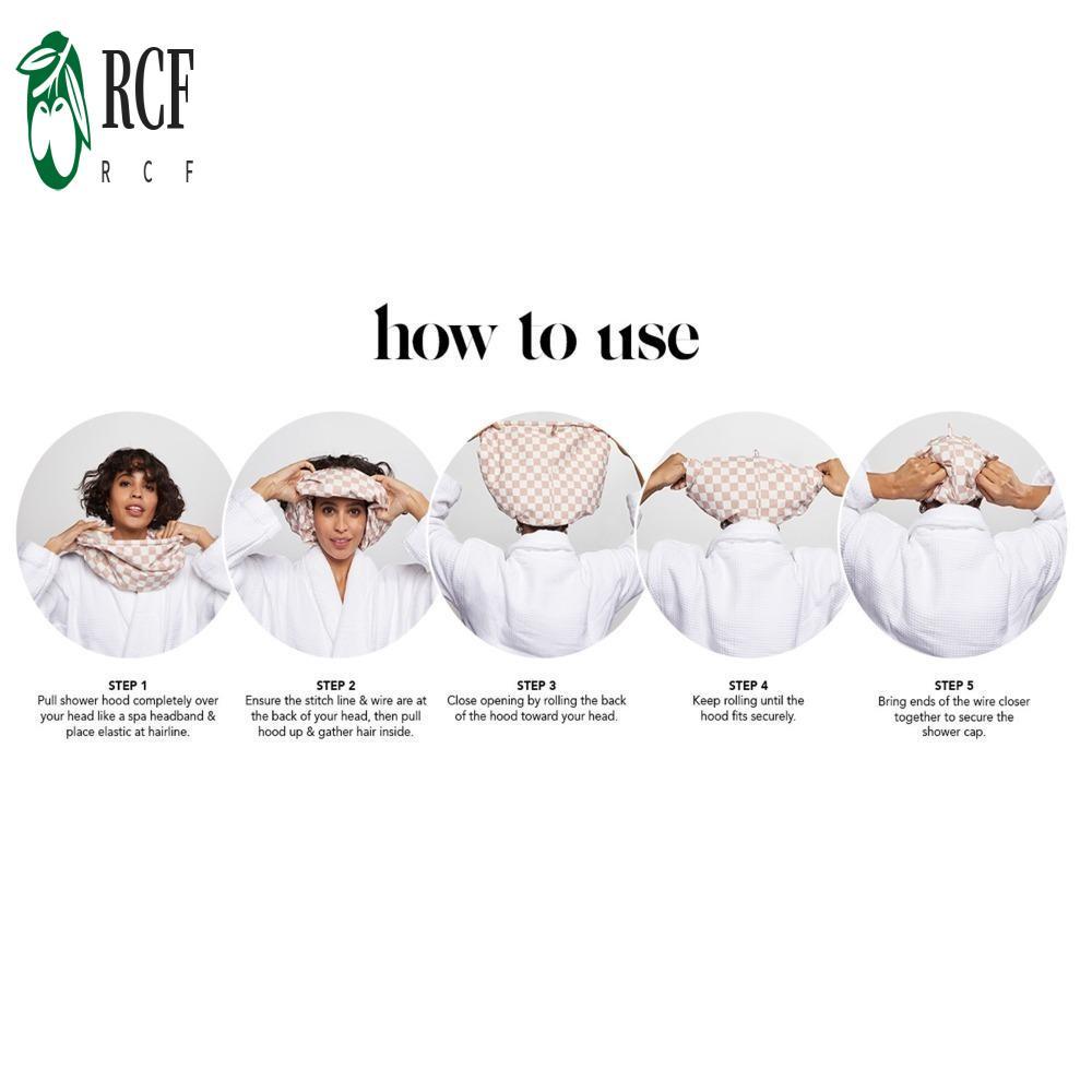 Mũ tắm kẻ sọc chống nước - Thiết yếu chăm sóc tóc tắm hai lớp
