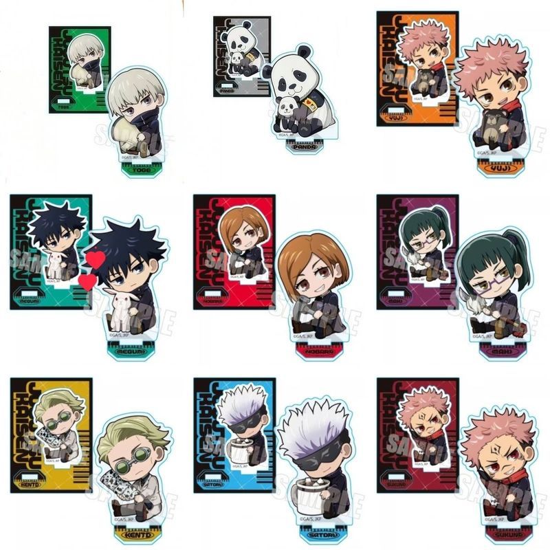 Jujutsu Kaisen Mini Acrylic Đứng Dễ Thương Chibi Hình Trang Trí Bàn Làm Việc Quà Tặng Anime