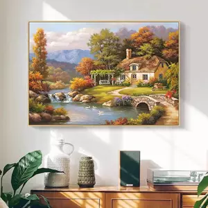 Tranh sơn dầu Mỹ phòng khách tranh trang trí, tranh tường nhà hàng cổ điển Châu Âu, tranh phong cảnh, tranh canvas cho tường nền sofa