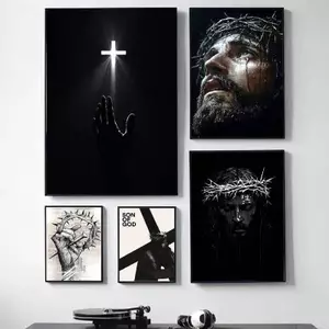 Son of God Jesus Cross Holy Light Wall Art, Poster In Canvas HD, Dành Cho Phòng Khách Bắc Âu Trang Trí Phòng Ngủ