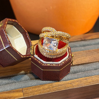 Nhẫn mở không đều zircon phong cách châu Âu và Mỹ