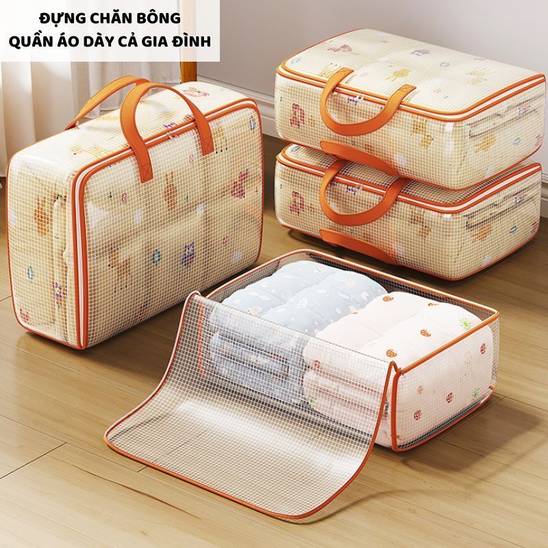 Túi Đựng Quần Áo, Chăn Mền Cỡ Lớn ENODA HOME, Túi Nhựa PVC Chống Thấm Bảo Quản Gối Chăn Bông TUIPVC001