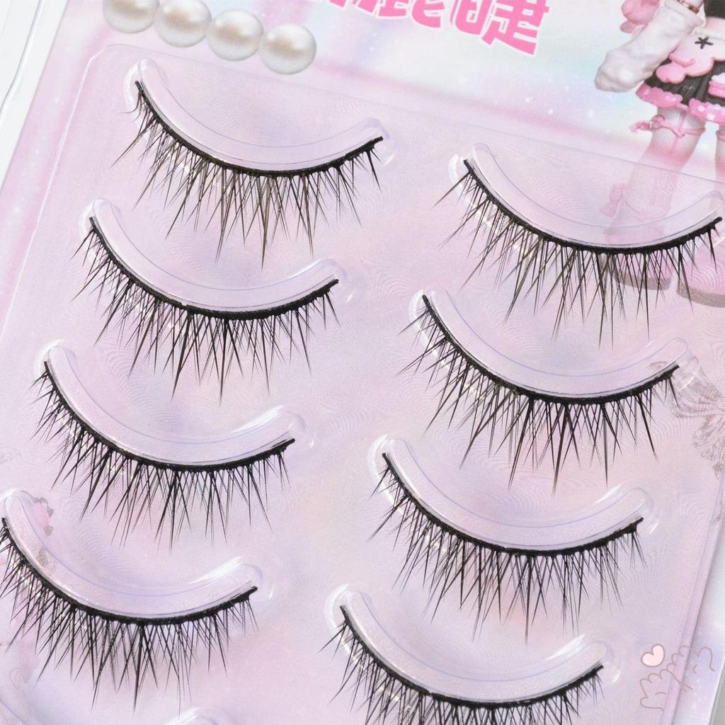 5 Cặp Lông Mi Giả Có Thân Cứng Cho Bé Đôi Mắt Tác Dụng Tự Nhiên COS Trang Điểm