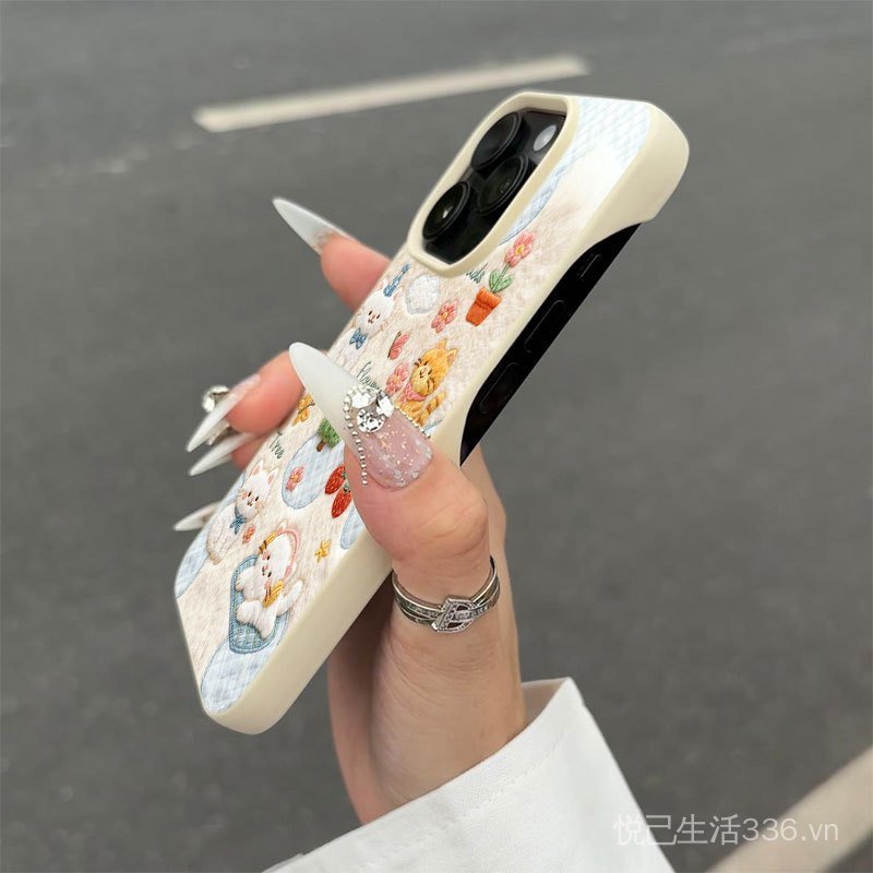 In Hình Mèo Cam Thích Hợp Cho iPhone17 / 16promax Ốp Điện Thoại 1413 / 12 11 Nửa Gói Mềm Hoạt Hình