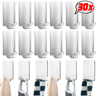 10 / 20 / 30 Cái Móc Treo Tường Bằng Thép Không Gỉ Mini - Dính Chắc Chắn Phòng Tắm Móc Treo Khăn Nhà Tổ Chức